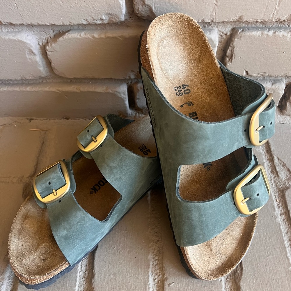 Birkenstock Arizona Big Buckle Nubuck Leather Thyme. 40 (9). Excellent condition